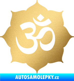Samolepka Náboženský symbol Hinduismus Óm 002 zlatá metalíza