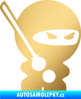 Samolepka Ninja baby 001 pravá zlatá metalíza