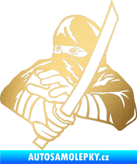 Samolepka Ninja silueta levá zlatá metalíza