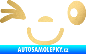 Samolepka Obličej 008 levá mrkající zlatá metalíza