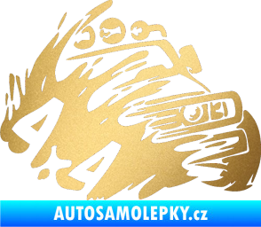 Samolepka Off Road 002 pravá 4x4 zlatá metalíza