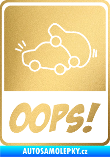 Samolepka Oops love cars 001 zlatá metalíza