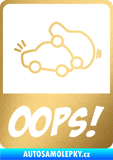 Samolepka Oops love cars 002 zlatá metalíza
