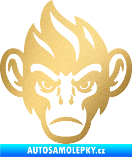 Samolepka Opičák 002 levá zlatá metalíza