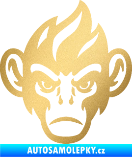 Samolepka Opičák 002 pravá zlatá metalíza