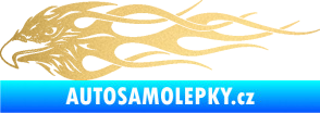 Samolepka Orel 016 levá v plamenech zlatá metalíza