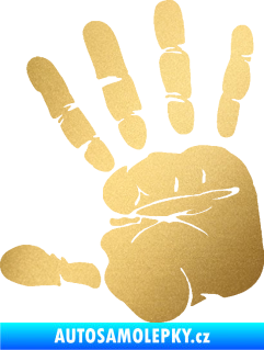 Samolepka Otisk ruky levá zlatá metalíza