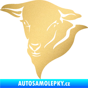 Samolepka Ovce 001 levá hlava zlatá metalíza