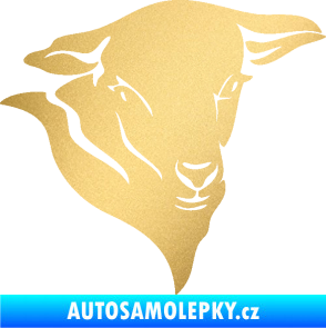 Samolepka Ovce 001 pravá hlava zlatá metalíza