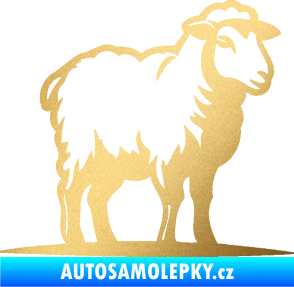 Samolepka Ovce 002 pravá zlatá metalíza