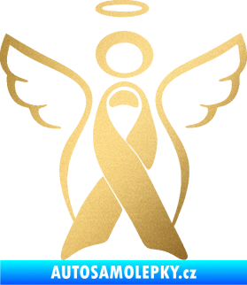 Samolepka Památeční andělíček memory zlatá metalíza