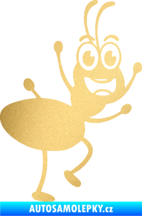 Samolepka Pan mravenec pravá zlatá metalíza