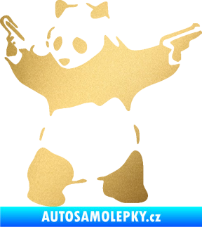 Samolepka Panda 007 levá gangster zlatá metalíza