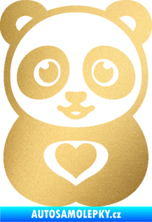 Samolepka Panda 008 roztomilá zlatá metalíza