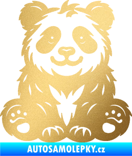 Samolepka Panda 013 pravá spokojená zlatá metalíza
