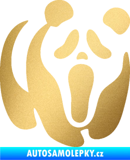 Samolepka Panda 014 pravá maska Vřískot zlatá metalíza