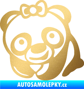 Samolepka Panda baby levá zlatá metalíza