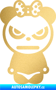Samolepka Panda girl zlatá metalíza