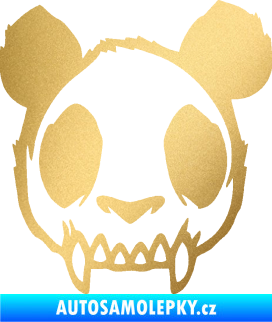 Samolepka Panda zombie  zlatá metalíza