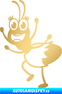 Samolepka Paní mravencová levá zlatá metalíza