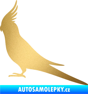 Samolepka Papoušek 002 levá zlatá metalíza