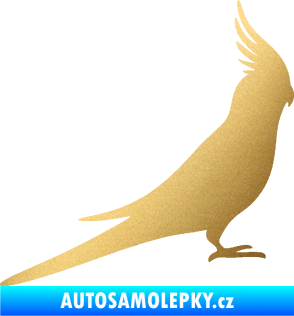 Samolepka Papoušek 002 pravá zlatá metalíza
