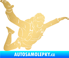 Samolepka Parašutista 004 pravá zlatá metalíza
