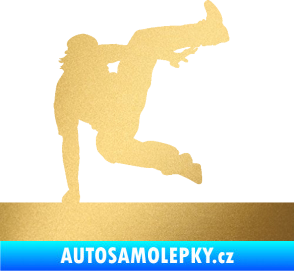 Samolepka Parkour 002 pravá zlatá metalíza