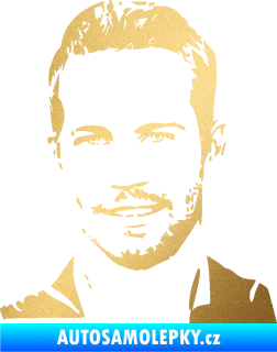 Samolepka Paul Walker 001 levá zlatá metalíza
