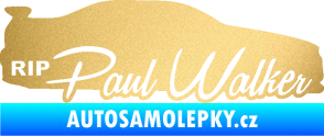 Samolepka Paul Walker 005 RIP zlatá metalíza