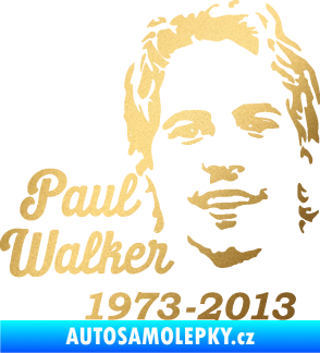 Samolepka Paul Walker 007 RIP zlatá metalíza