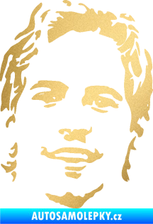 Samolepka Paul Walker 008 pravá obličej zlatá metalíza