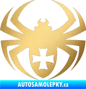 Samolepka Pavouk 004 křižák zlatá metalíza