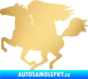 Samolepka Pegas 001 levá okřídlený kůň zlatá metalíza