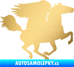 Samolepka Pegas 001 pravá okřídlený kůň zlatá metalíza
