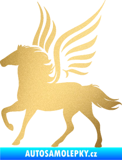Samolepka Pegas 002 levá okřídlený kůň zlatá metalíza