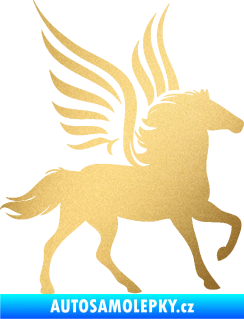 Samolepka Pegas 002 pravá okřídlený kůň zlatá metalíza