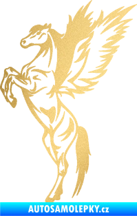 Samolepka Pegas okřídlený kůň 004 levá na zadních zlatá metalíza