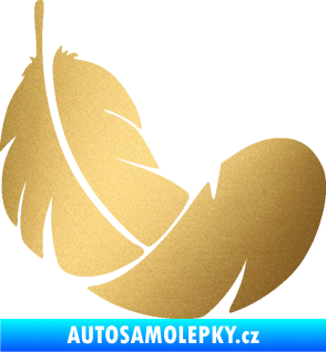 Samolepka Peříčko 008 pravá zlatá metalíza