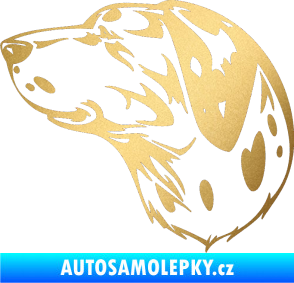 Samolepka Pes 002 levá Dalmatin zlatá metalíza