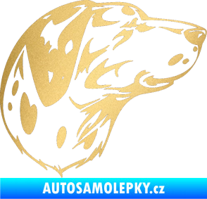 Samolepka Pes 002 pravá Dalmatin zlatá metalíza