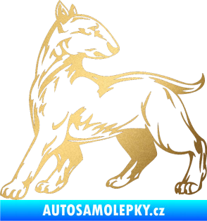 Samolepka Pes 011 levá zlatá metalíza