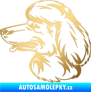 Samolepka Pes 013 levá Pudl zlatá metalíza