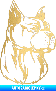 Samolepka Pes 017 pravá zlatá metalíza