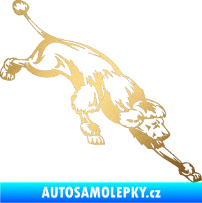 Samolepka Pes 022 pravá Pudl zlatá metalíza