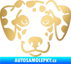 Samolepka Pes 064 Dalmatin zlatá metalíza