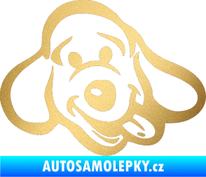 Samolepka Pes 078 pravá zlatá metalíza