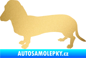 Samolepka Pes 094 levá Baset zlatá metalíza