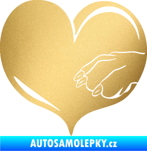 Samolepka Pes 102 pravá packa zlatá metalíza