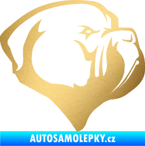Samolepka Pes 116 pravá pitbull zlatá metalíza